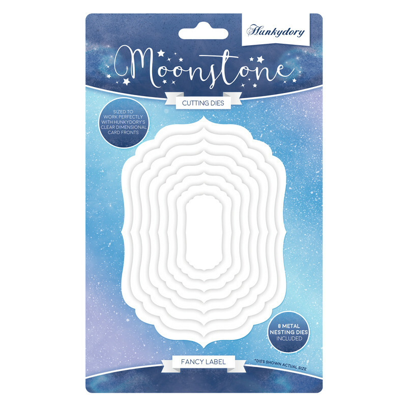Hunkydory - Moonstone FANCY LABEL Craft Die Set - 8 Nesting Dies - MSTONE093