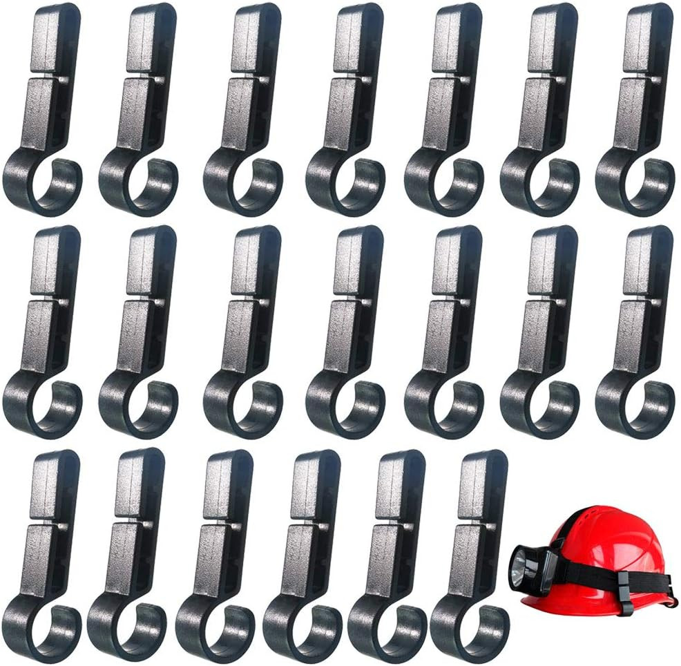 20 PCS Hard Hat Accessories for Headlamp, Hook, Light Clip, Helmet Clip - Easily