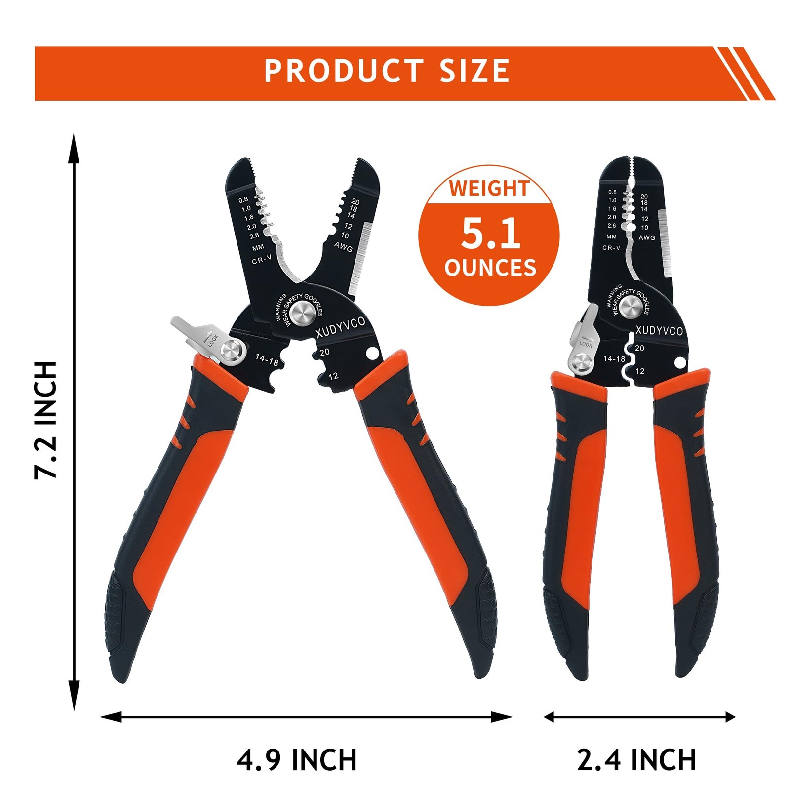 XUDYVCO 5-In-1 Wire Stripper Tool, 3rd Generation Wire Strippers for 10-20 AWG E