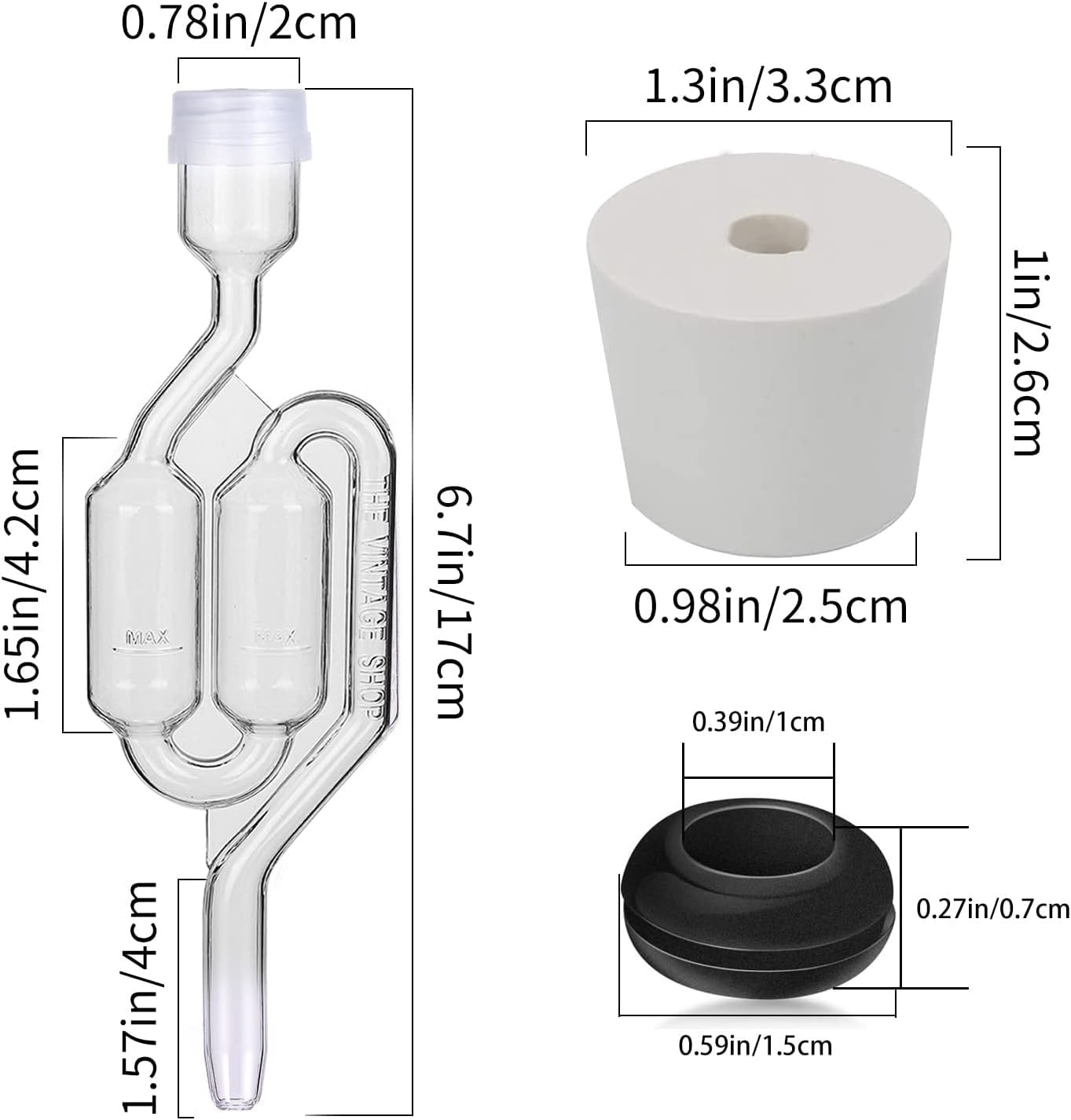 Bubble Airlock Set, 4 Airlocks for Fermenting, airlock, airlock
