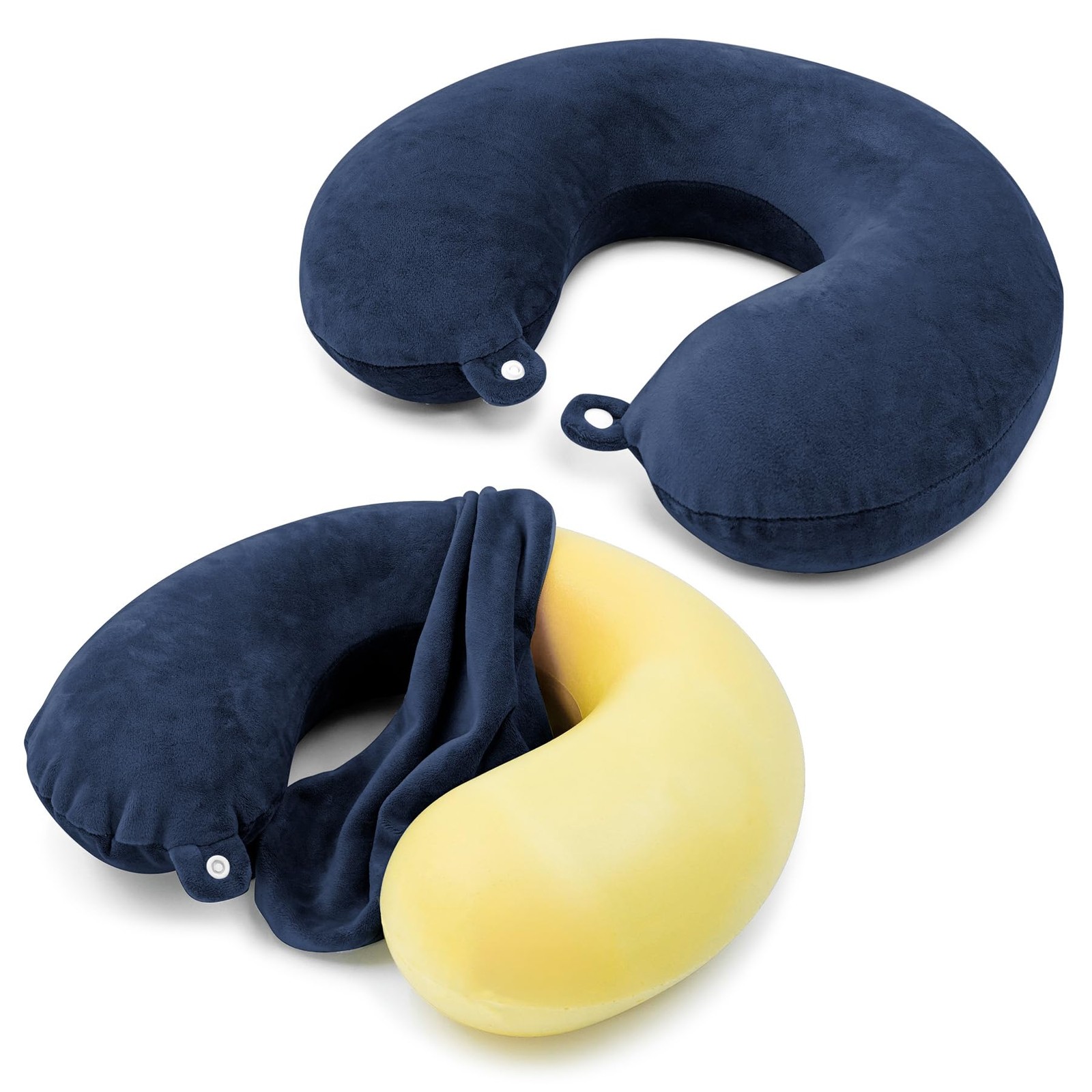 2 Packs Travel Neck Pillow Cover, Reusable U Shaped Neck Pillow Washable Soft...