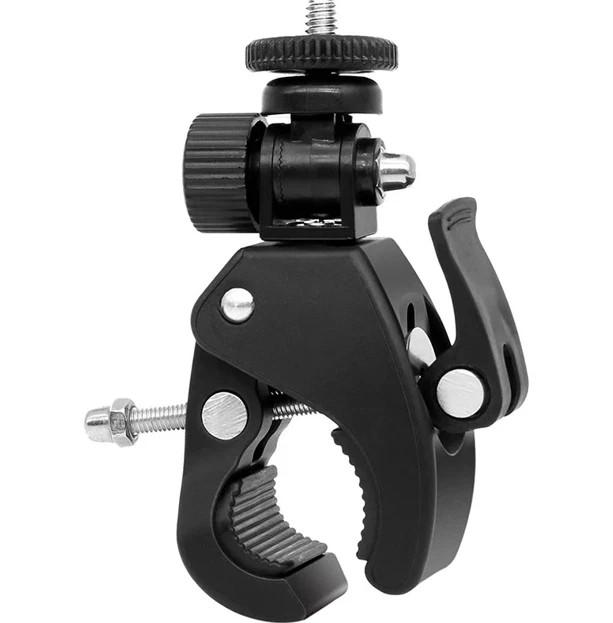360° Rotating Bike Handlebar Camera Clamp Mount 1/4 Screw Bracket UK