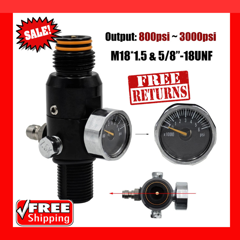 HPA High Pressure 4500PSI Compressed Air Tank Regulator Valve Output Pressure