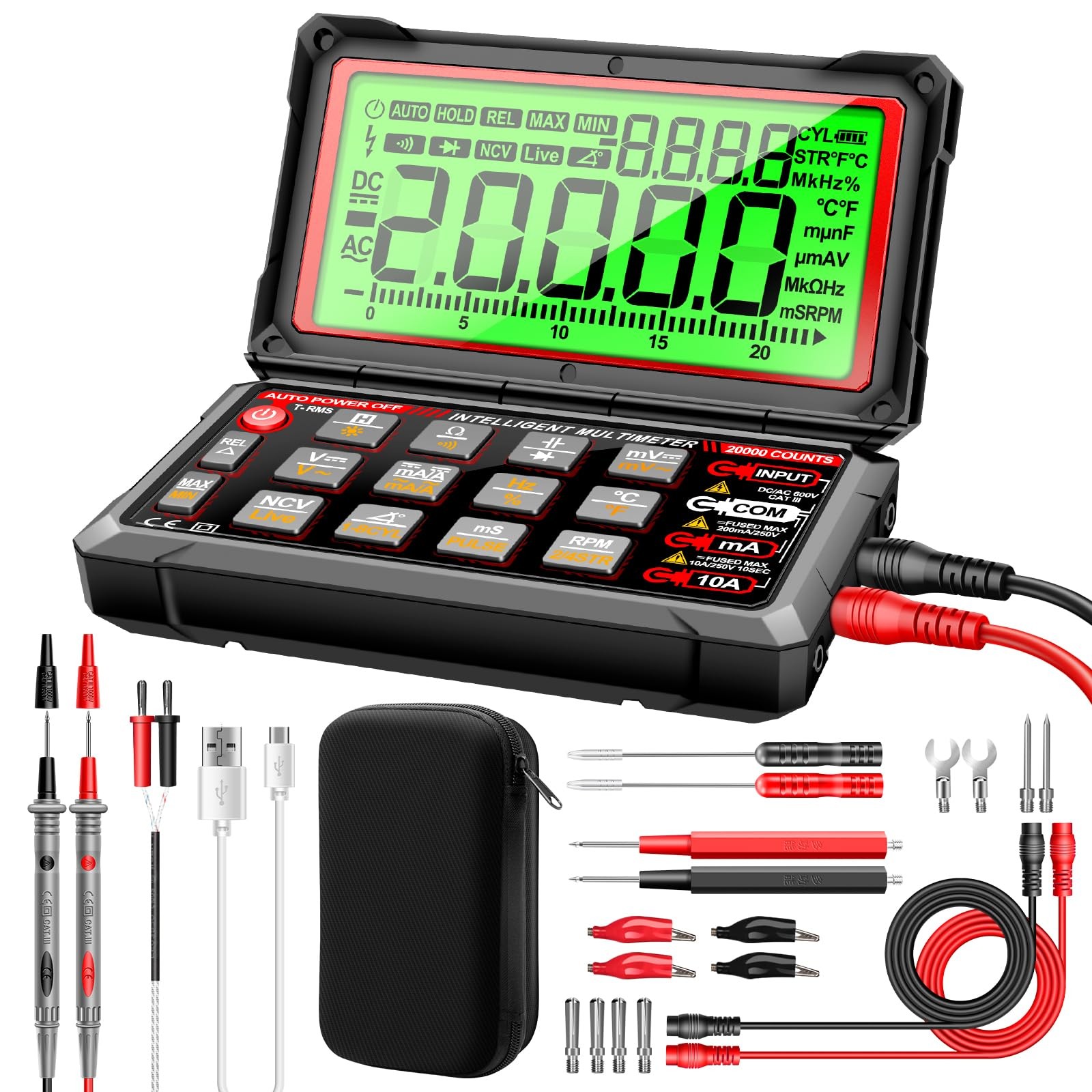 ANENG Multimeter,20000 Counts Digital Rechargeable Automotive Engine...