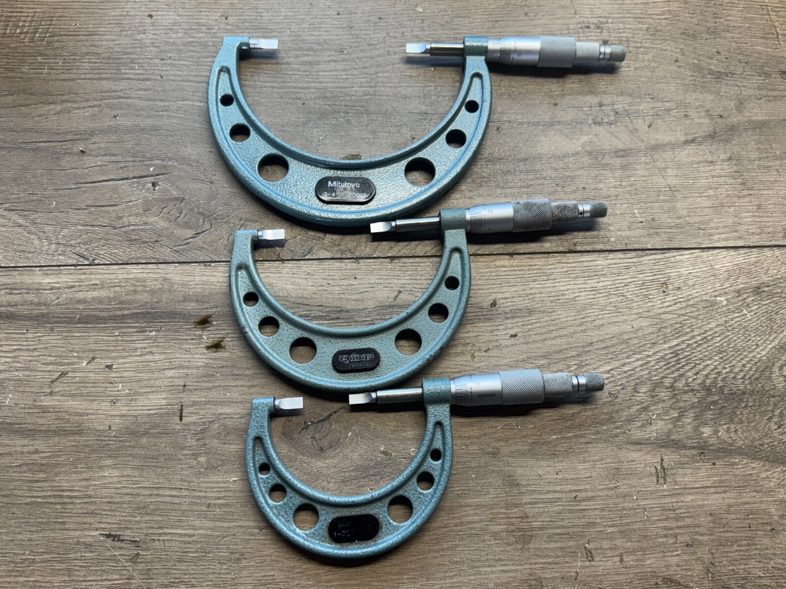 MITUTOYO NO. 122 BLADE MICROMETERS .0001 / 1 - 2 , 2 - 3 , 3 - 4 "