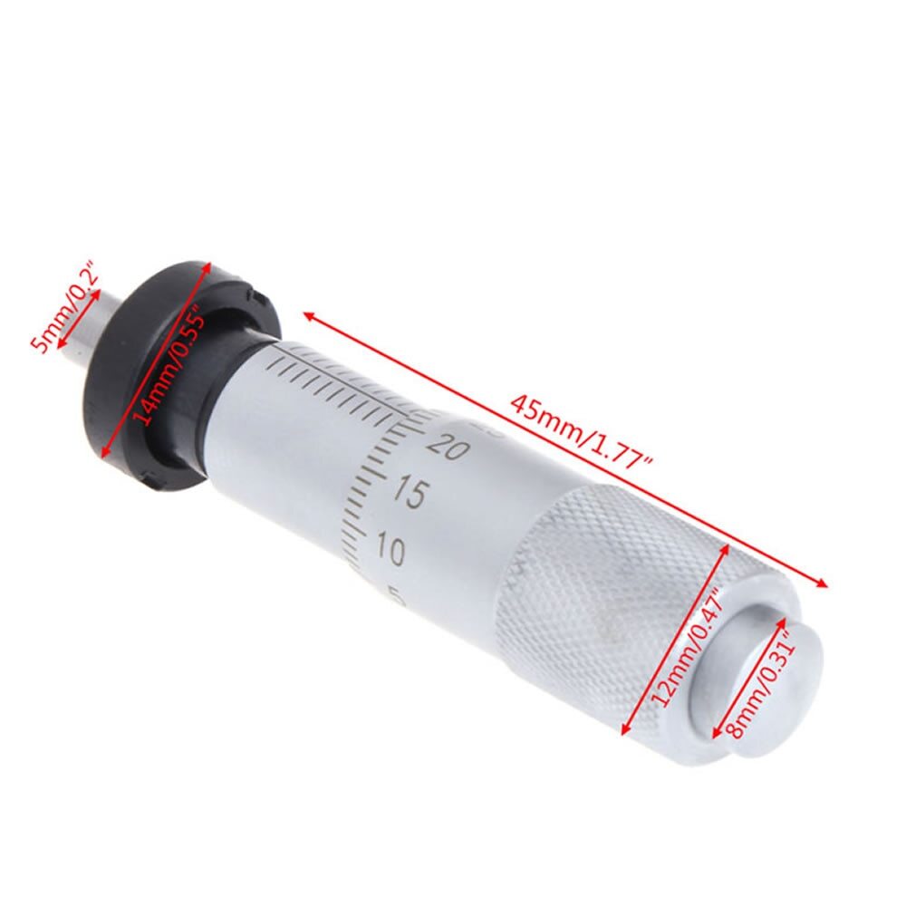 Micrometer Head Range Round Plat Type Micrometer Head Measure Tool 0-13mm
