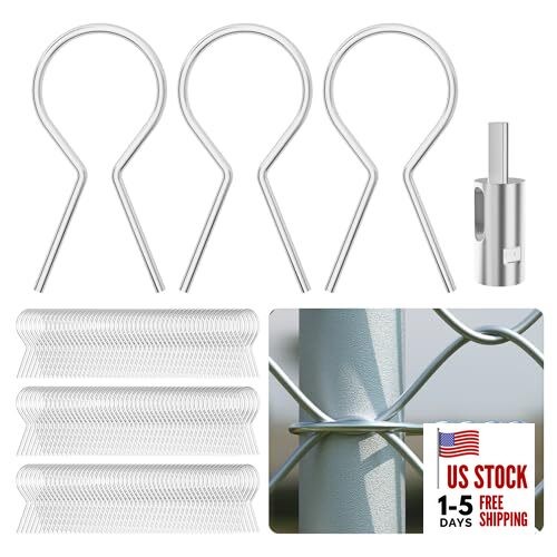 200Pcs 1-5/8 Inch Twist Fence Ties Preformed 11 Gauge Galvanized Steel 200 pcs