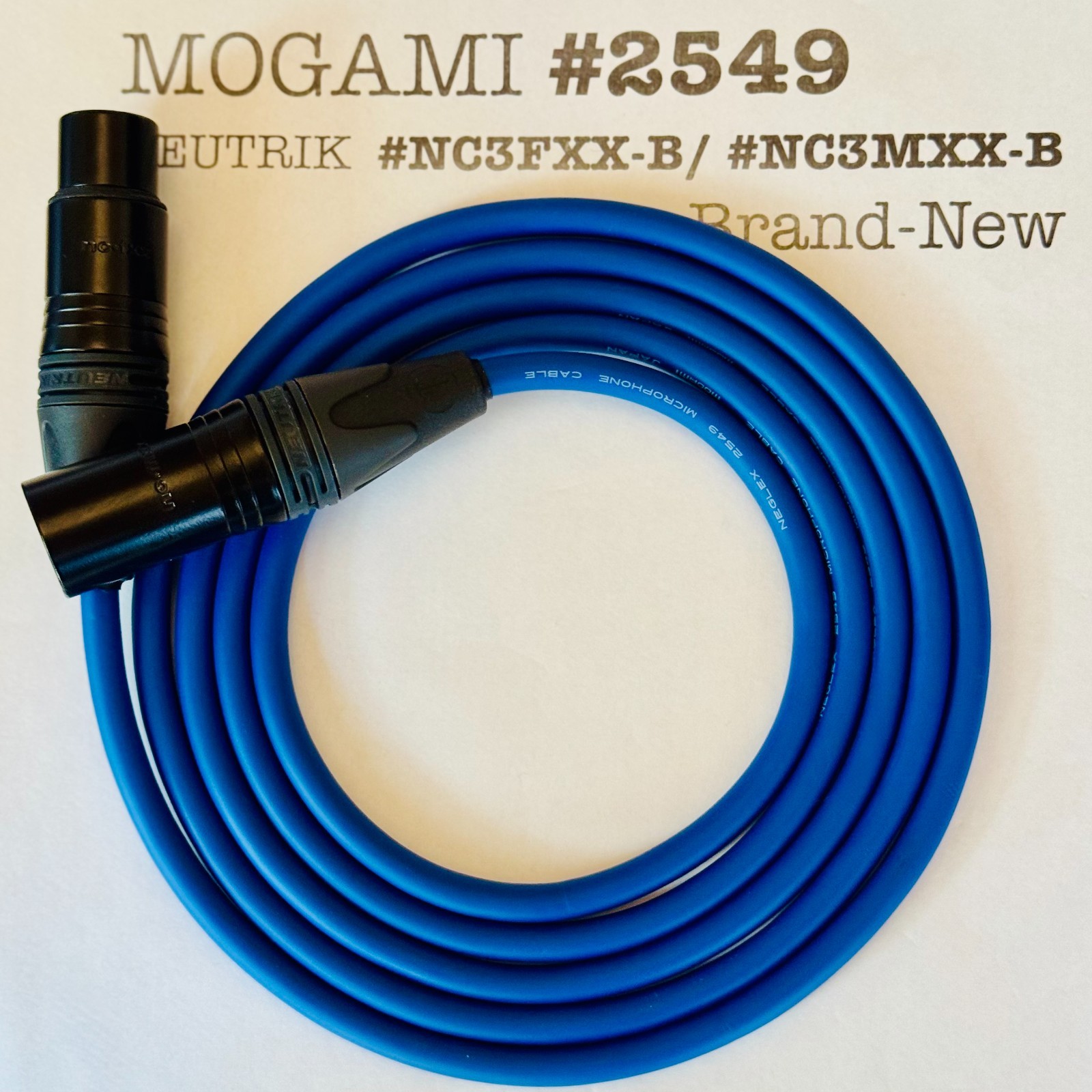 1-50 ft Mogami 2549 Blue | Choose Neutrik XLR/TRS | tokyo_made | Bulk Ready