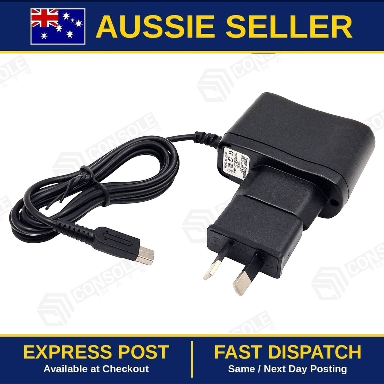 Nintendo 3DS 2DS DSi XL Wall Charger Power Supply | AU Plug 1.2m | Brand New