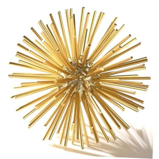 Gold Sphere Decor, Metal Gold Starburst Tabletop Sculpture Gold-starburst-4.2"