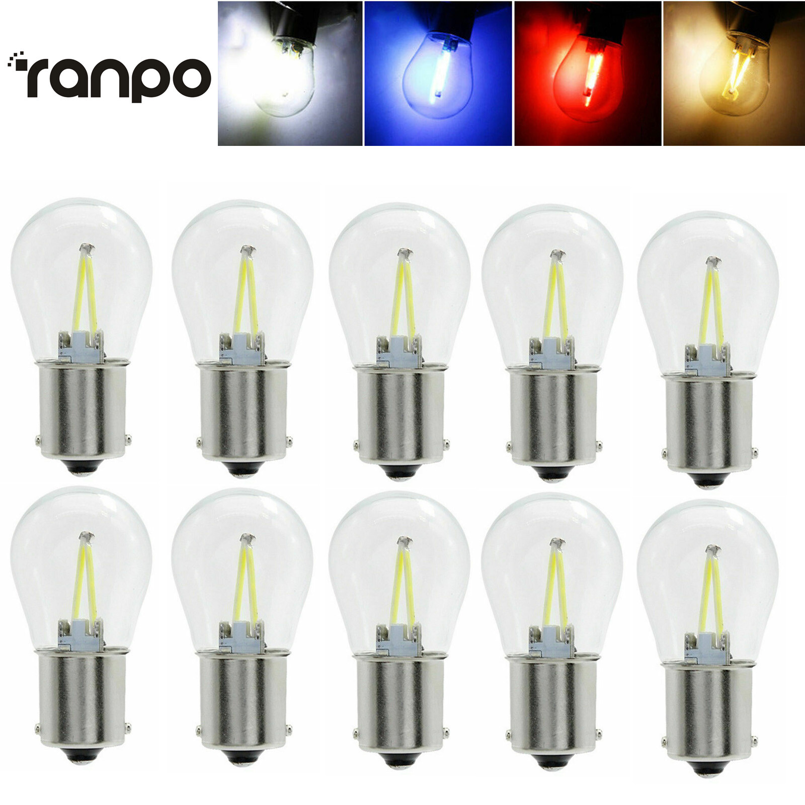 10PCS LED Turn Signal Reverse Light 2W 1156 BA15S Backup Lamp Bulbs DC 12V-28V