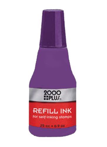 Cosco Self-inking Stamp Refill Ink, 25cc (0.9 Oz) Drip Spout Bottle, Violet Ink
