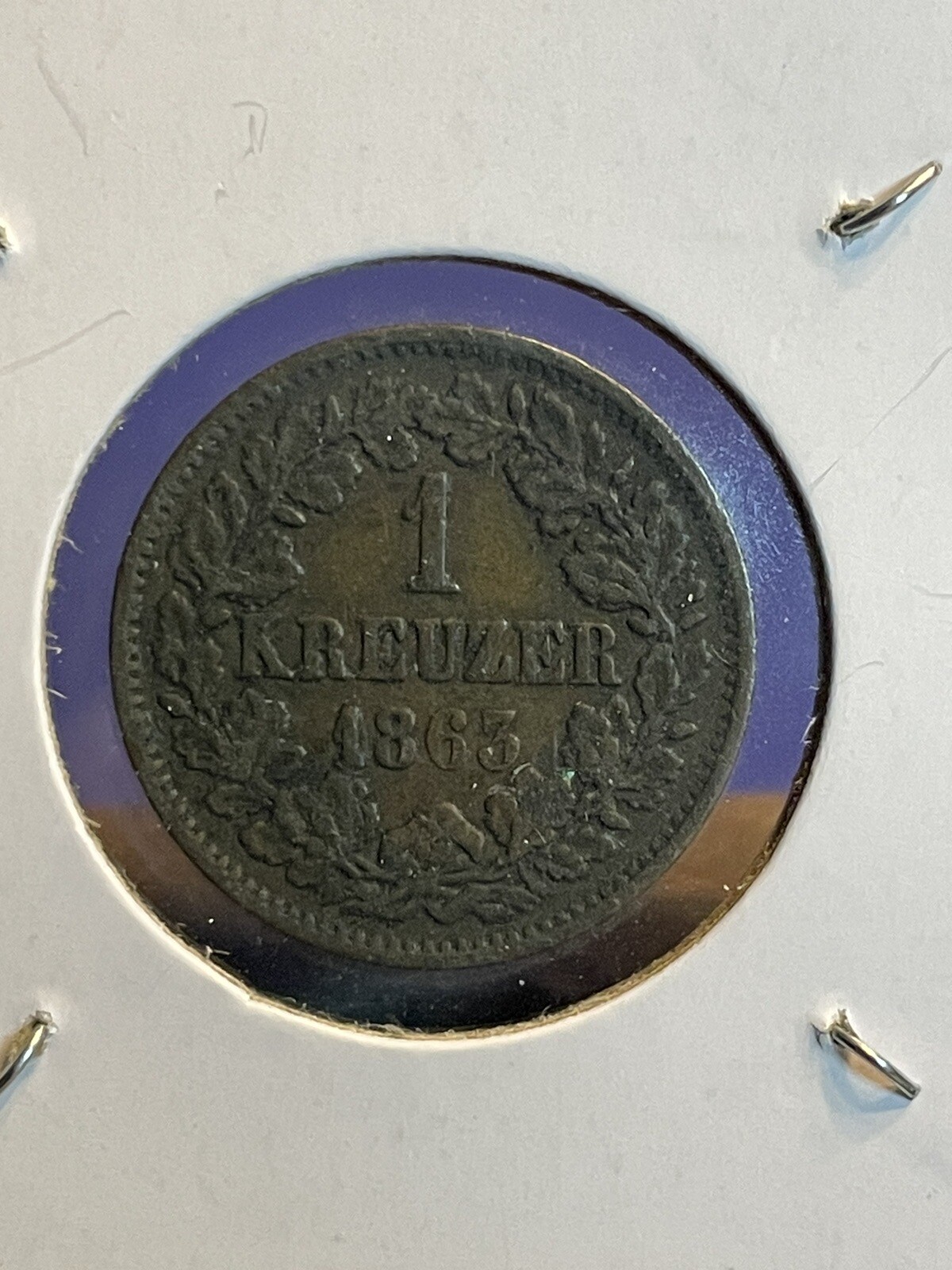 GERMAN STATES BADEN  1 KREUZER 1863
