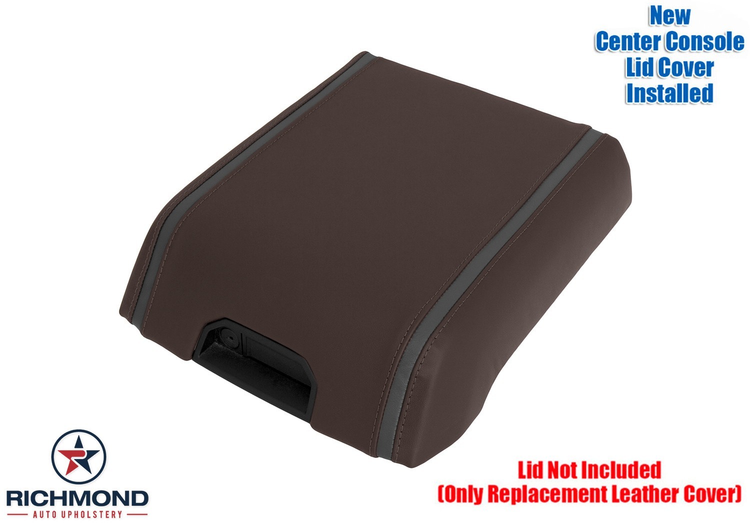 2015 2016 Ford F150 Platinum Ed -Genuine Leather Center Console Lid Cover, Brown