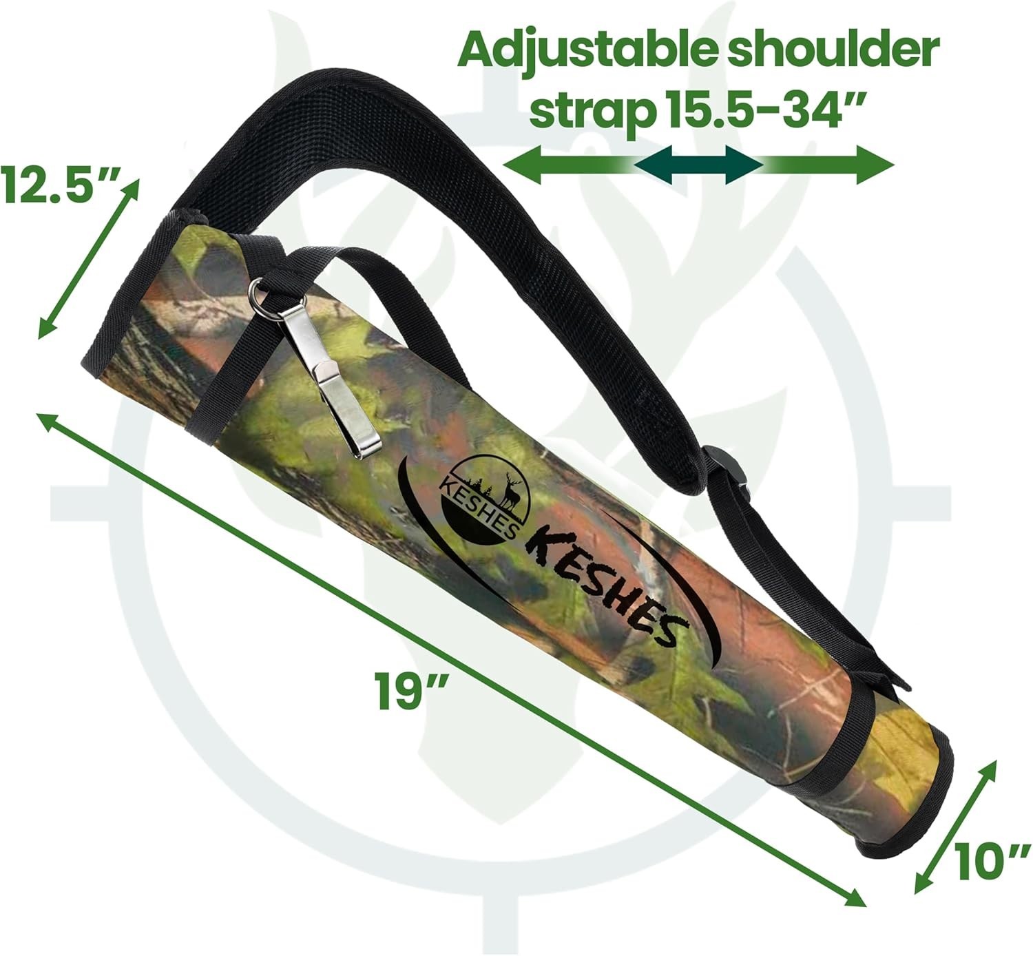 Adjustable Archery Arrow Quiver Holder - Camo Shoulder Strap