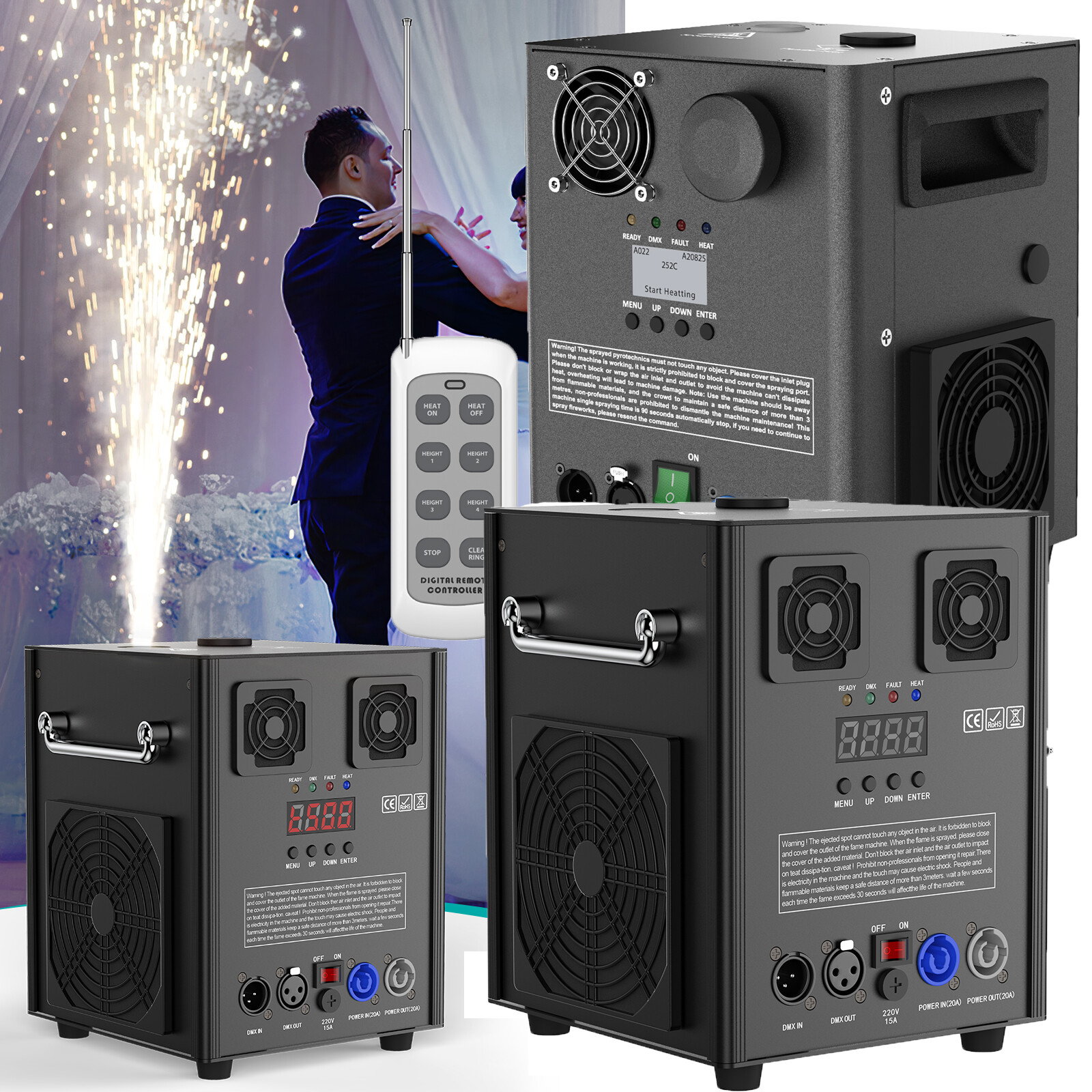 700W/1200W Cold Spark Machine Stage Effect DMX Firework DJ Event Club Wedding