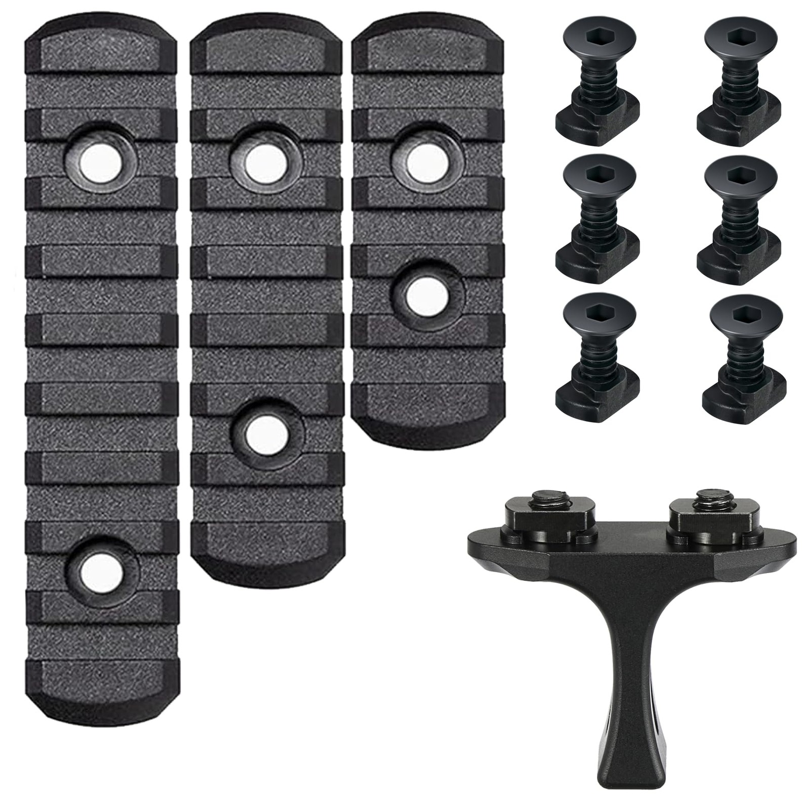 Single Picatinny Rail Set for Mlock 5 7 9 Slots Black One Size,