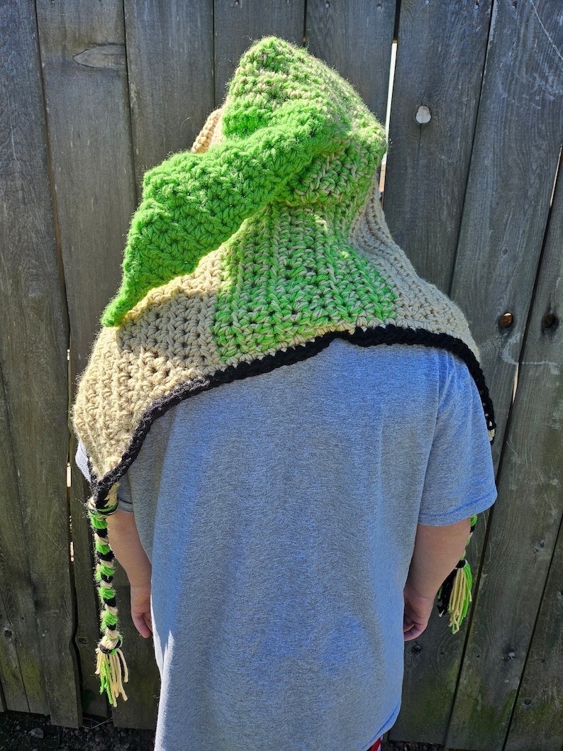 Hand Crocheted Oogie Boogie Burlap Chap Hooded Hat