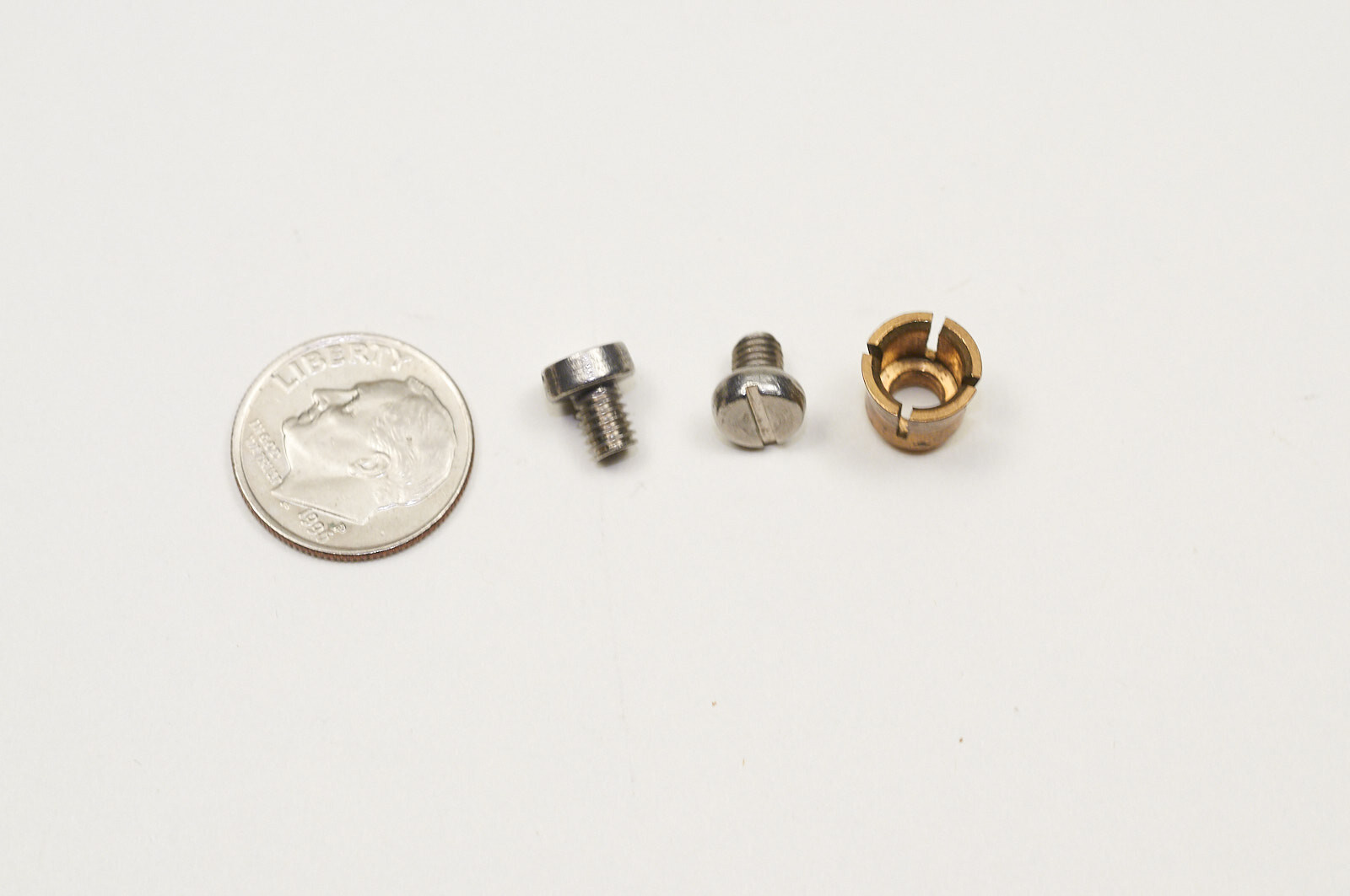 Brass compression fitting and 2 SS screws for Jobo motor drive gear or magnet