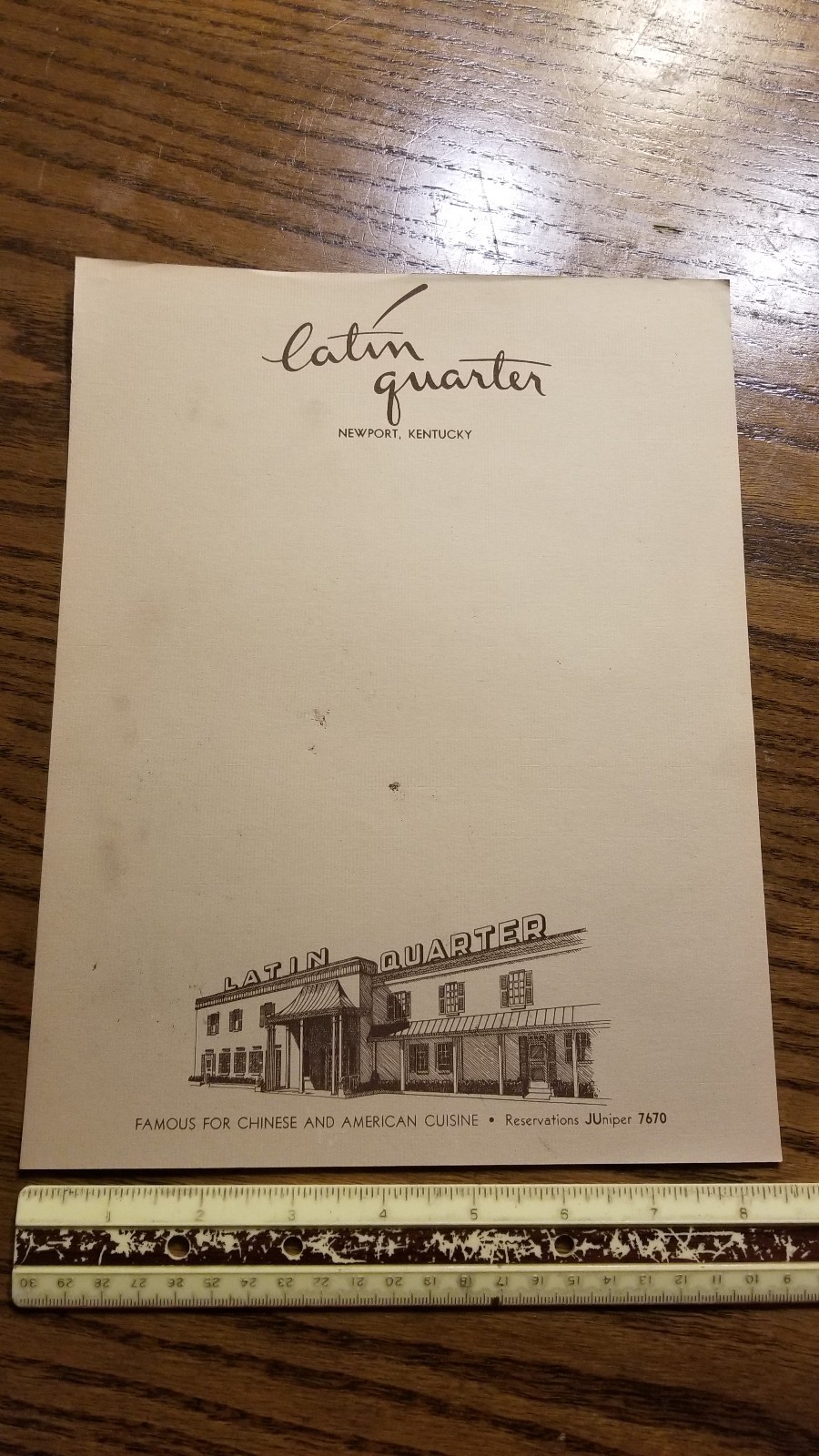 Vintage Latin Quarter Blank Letterhead Newport Kentucky Illegal Gambling