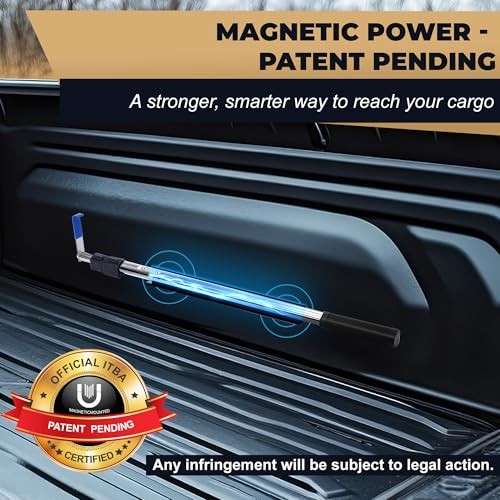 6.3 Ft Magnetically Mounted Cargo Grabber Reach Retriever Tool - Gunmetal Gray