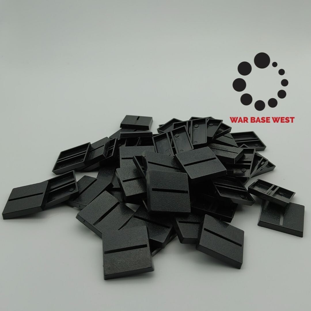 Lot Of 60 25mm Square Slot Bases Used For Warhammer Fantasy Saurus Orc Chaos