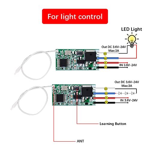 433M Universal Wireless RF Remote Control Switch DC 6V 12V 24V 1CH 3-SETS