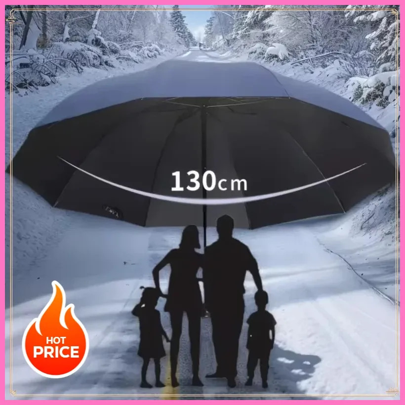 New Extra-large Folding Umbrella Heavy-Duty Reinforced Compact Travel Windproof