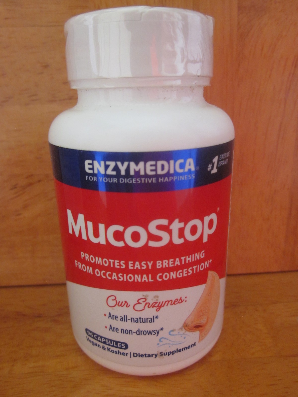 Mucosstop Natural Enzyme Supplement 96 Count Enzymedica Non-Drowsy  02/2027