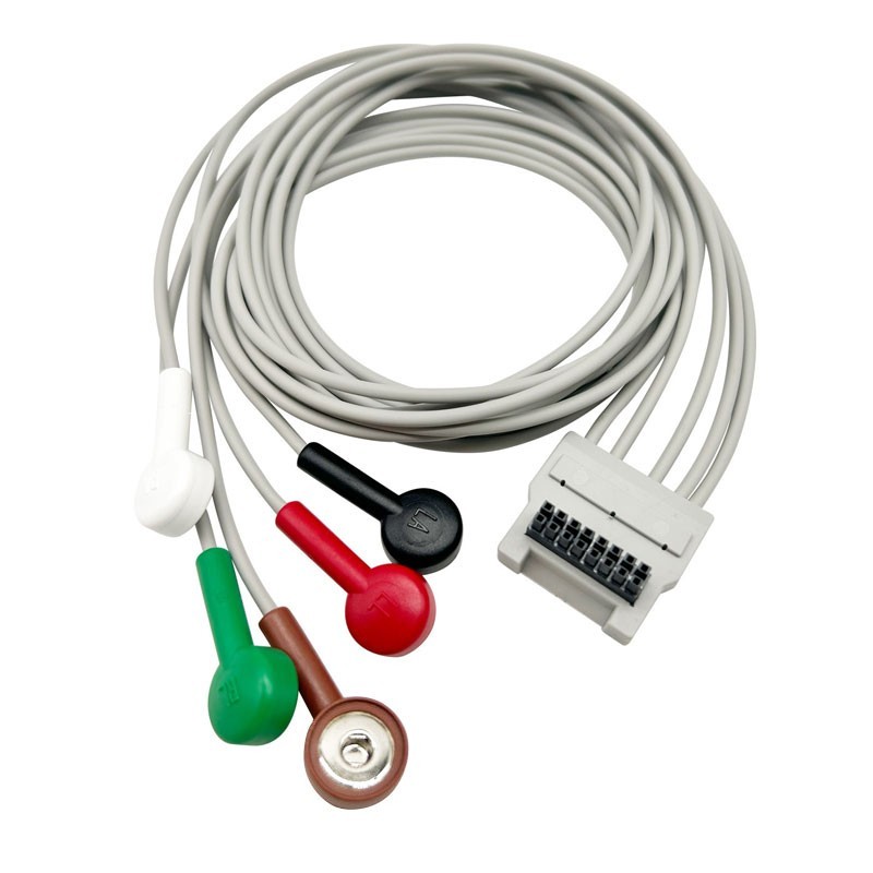 16pin ECG 5-Leads Recorder Holter Patient Cable Snap for BTL-08 H100/H300/H600