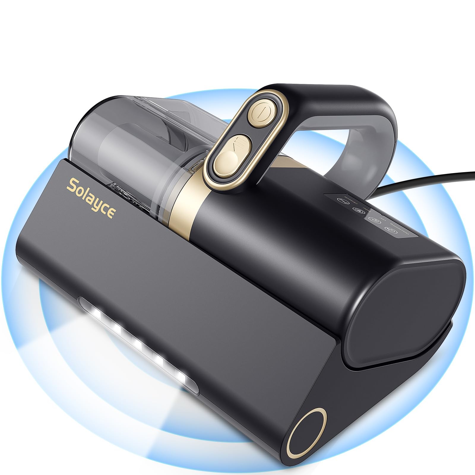 Solayce BV100 Anti-Mite Bed Vacuum Cleaner 16Kpa Suction 500W Powerful DoubleCup