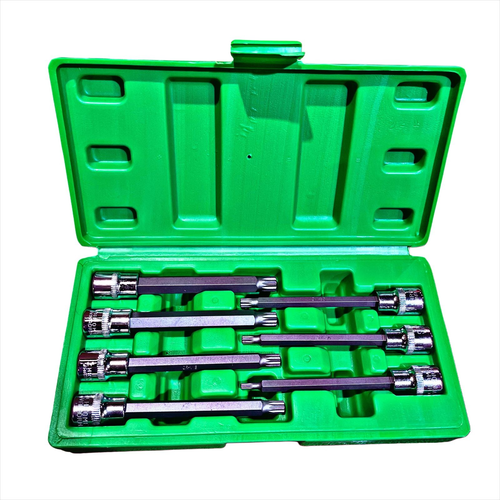 7pc 3/8"dr 110mm Long Spline Bit Socket Set 4 - 10mm DS1227