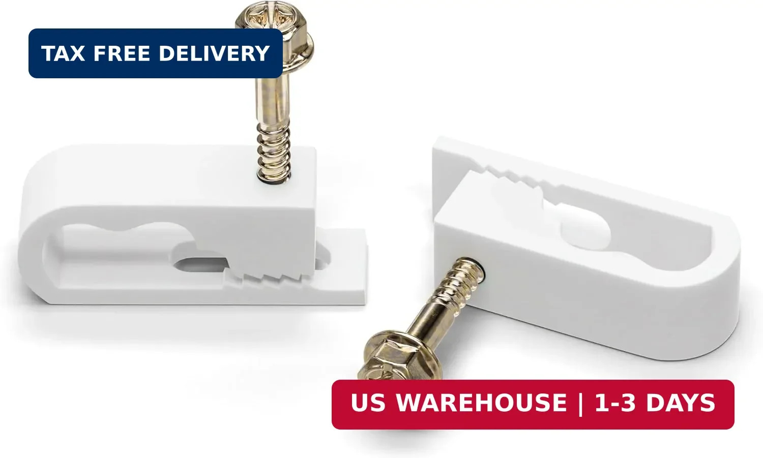 Dual Cable Clips with Screws - 1/2 Inch Coaxial Cable Clamps Outdo