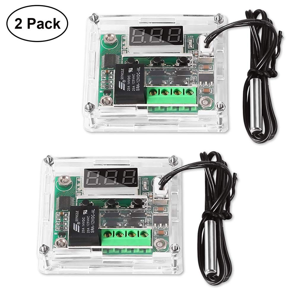 2PCS Temperature Controller Module with Case, XH W1209 LED Display Digital Th...