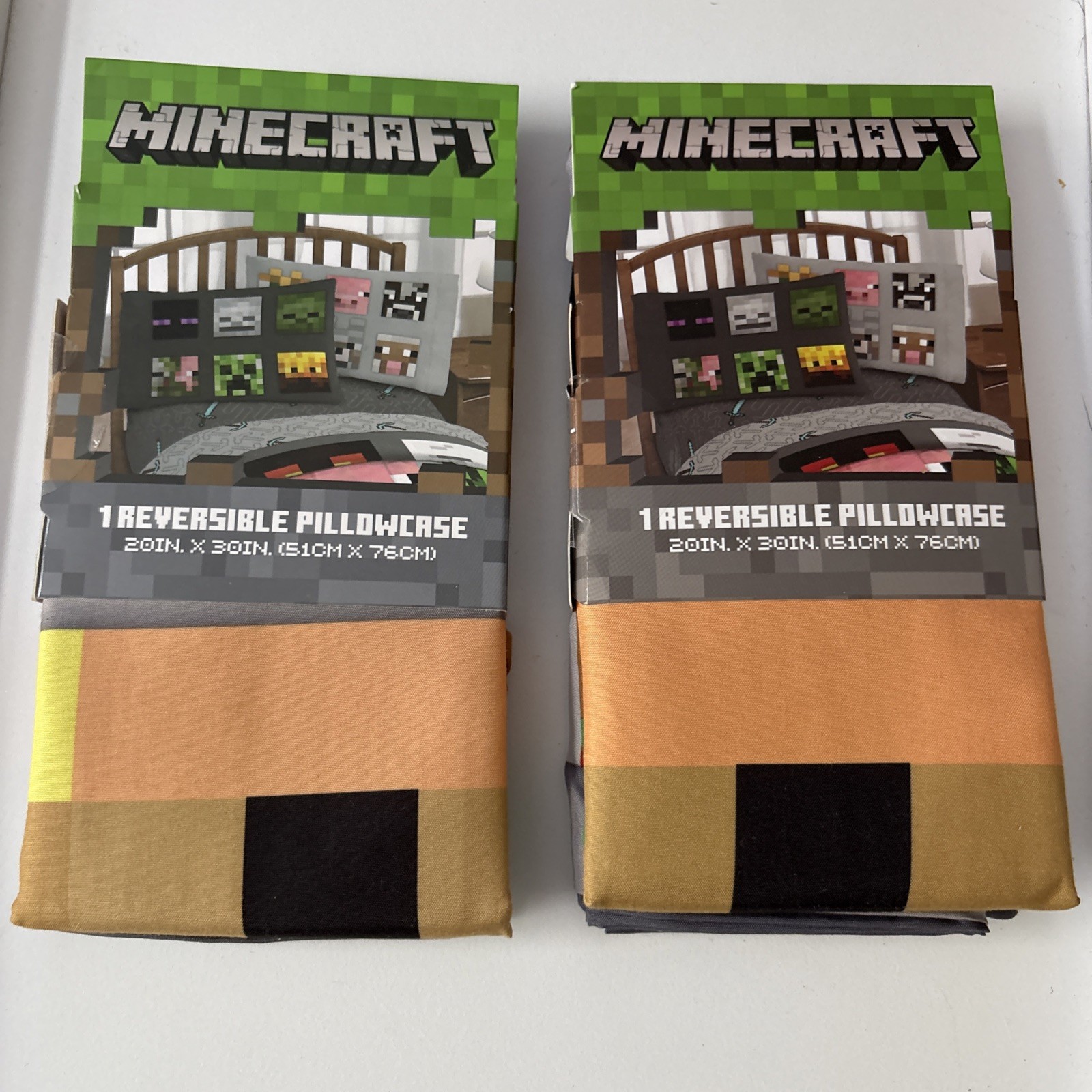 Franco Minecraft Reversible Standard Pillow Case Set of 2 – NEW