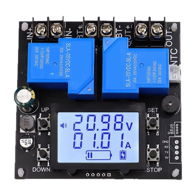 Automatic Battery Cutoff Switch 30A Relays LCD Display 10V-110V Voltages