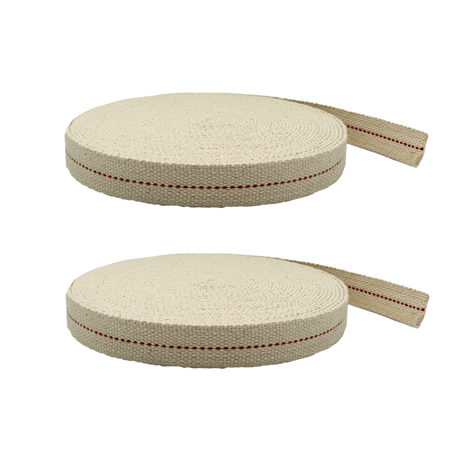 LOM - 7/8" Inch 33' Foot, 100% Cotton Flat Wick - 2 Pack for Oil Lanterns