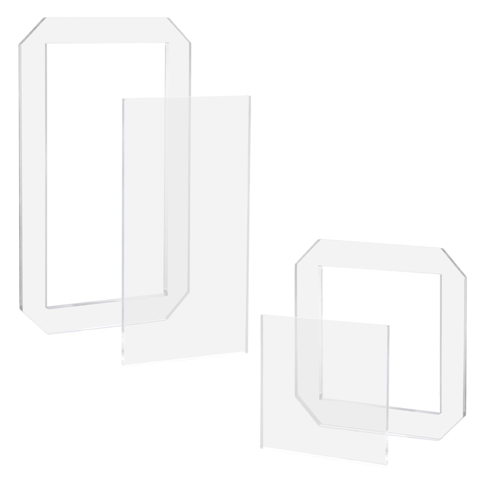 2 Piece Quilting Template Set, Sewing and Rulers, 5" x 2.5" Grey