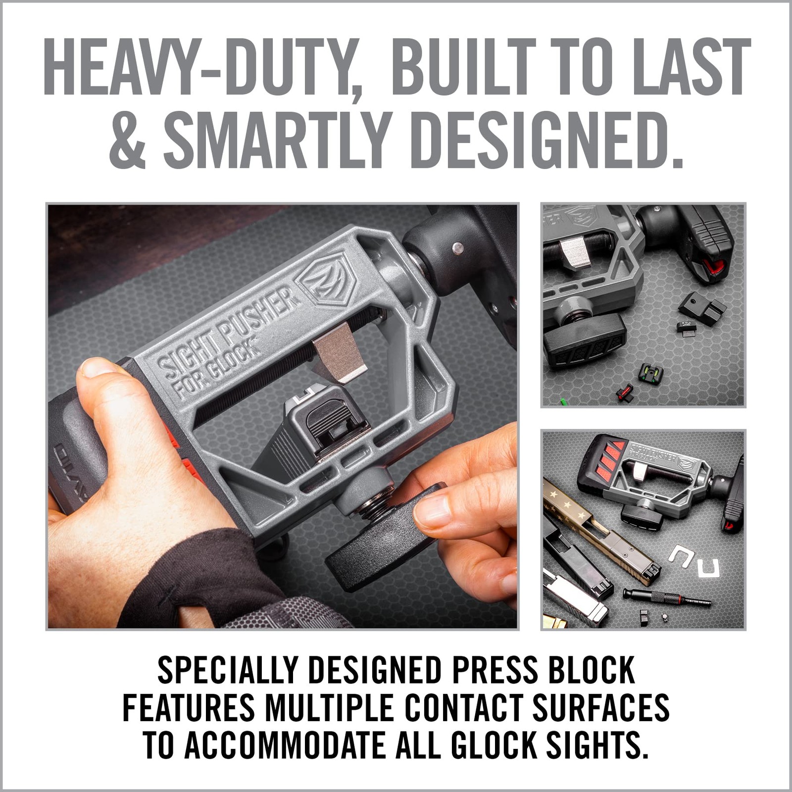 Real Avid Universal Glock Sight Pusher Tool - Front & Rear Dovetail Installation