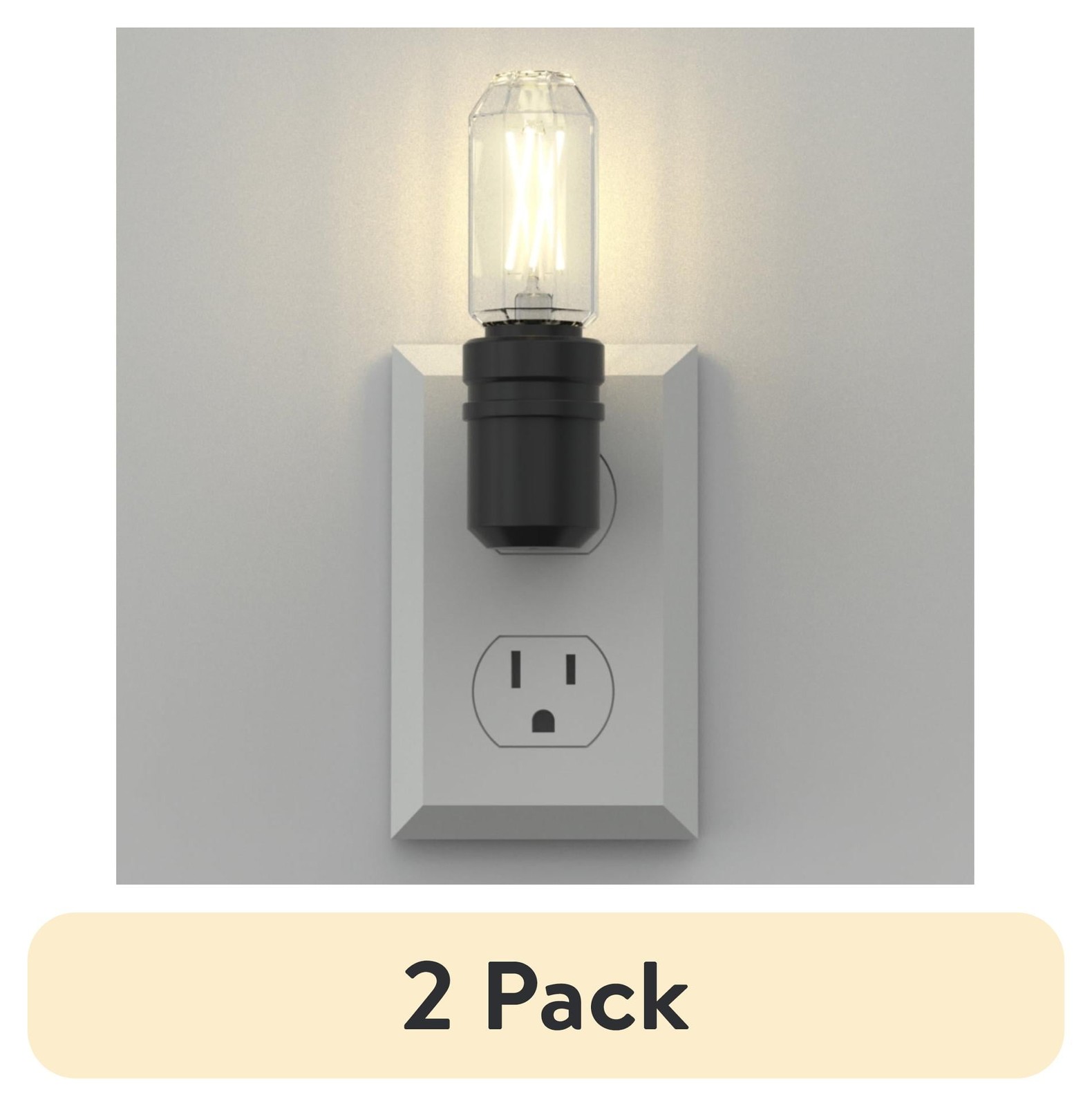 BHG Vintage LED Night Light (2 Pack) - 4.25", Soft White, Dusk to Dawn, Plug-in