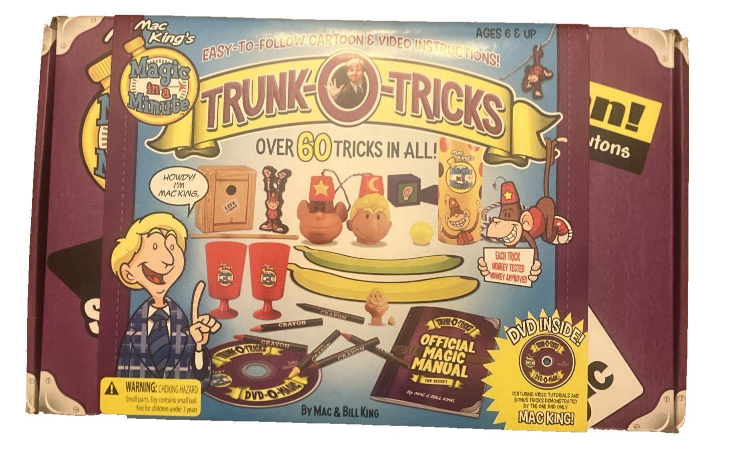 Mac King Trunk O 60 Magic In A Minute Tricks, Eddy Magic 1076 w/ DVD. NEW SEALED