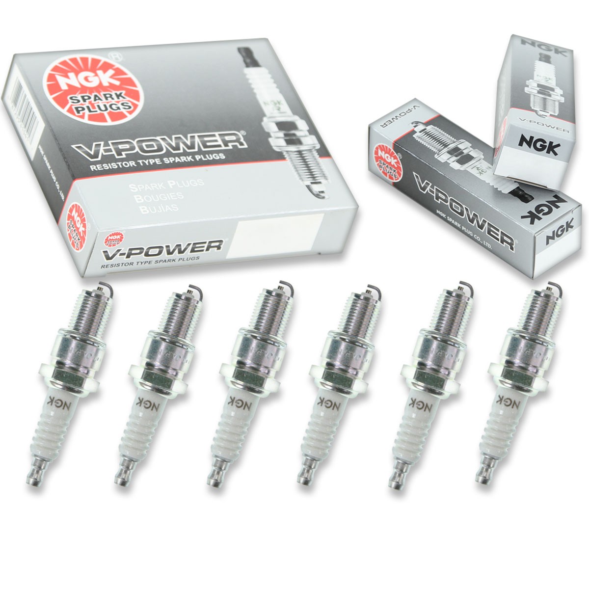 6pcs NGK 3432 V-Power BPR4EY ATV Spark Plug Tune Up Kit Set mz