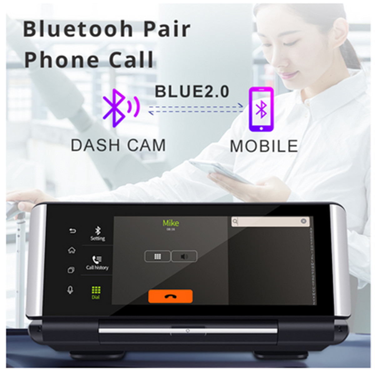Dash Cam Car DVR Recorder Front Rear Camera Touch Screen GPS WIFI Android 5.1