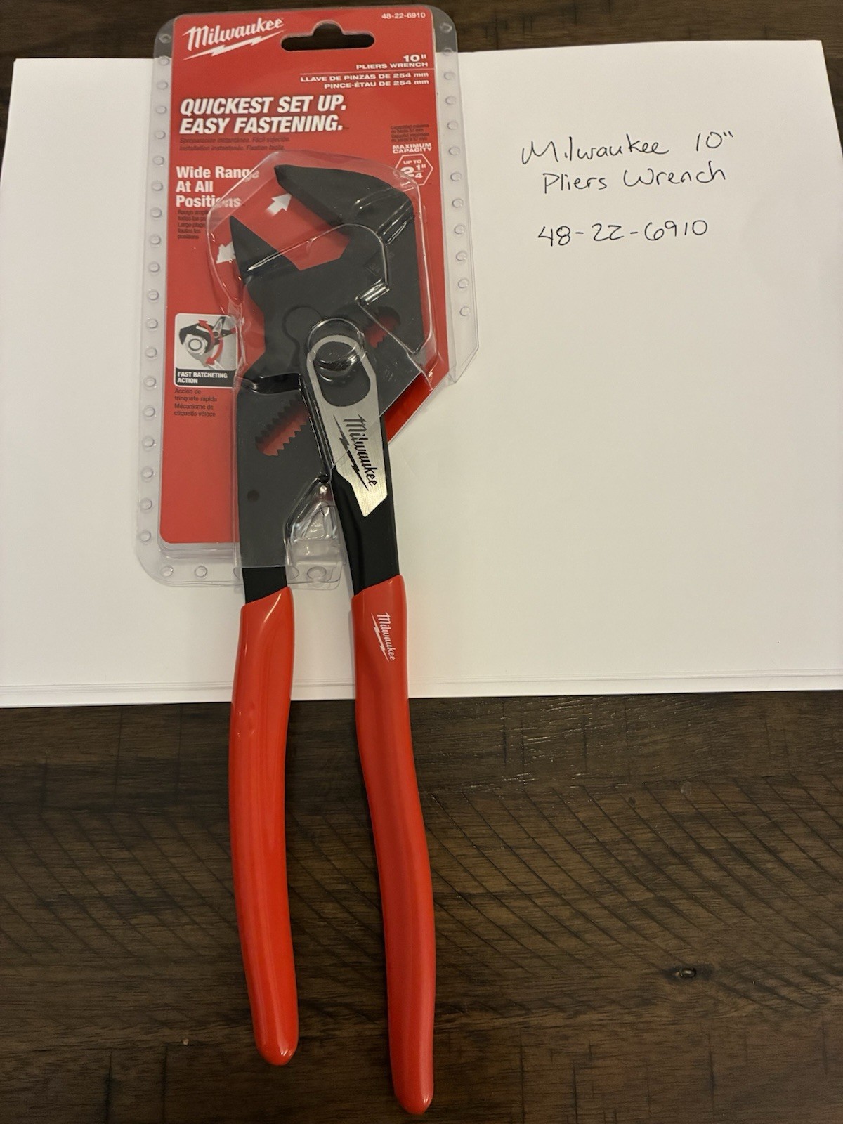 NEW Milwaukee Tools 48-22-6910, 10" Adjustable Pliers Wrench - Parallel Jaws
