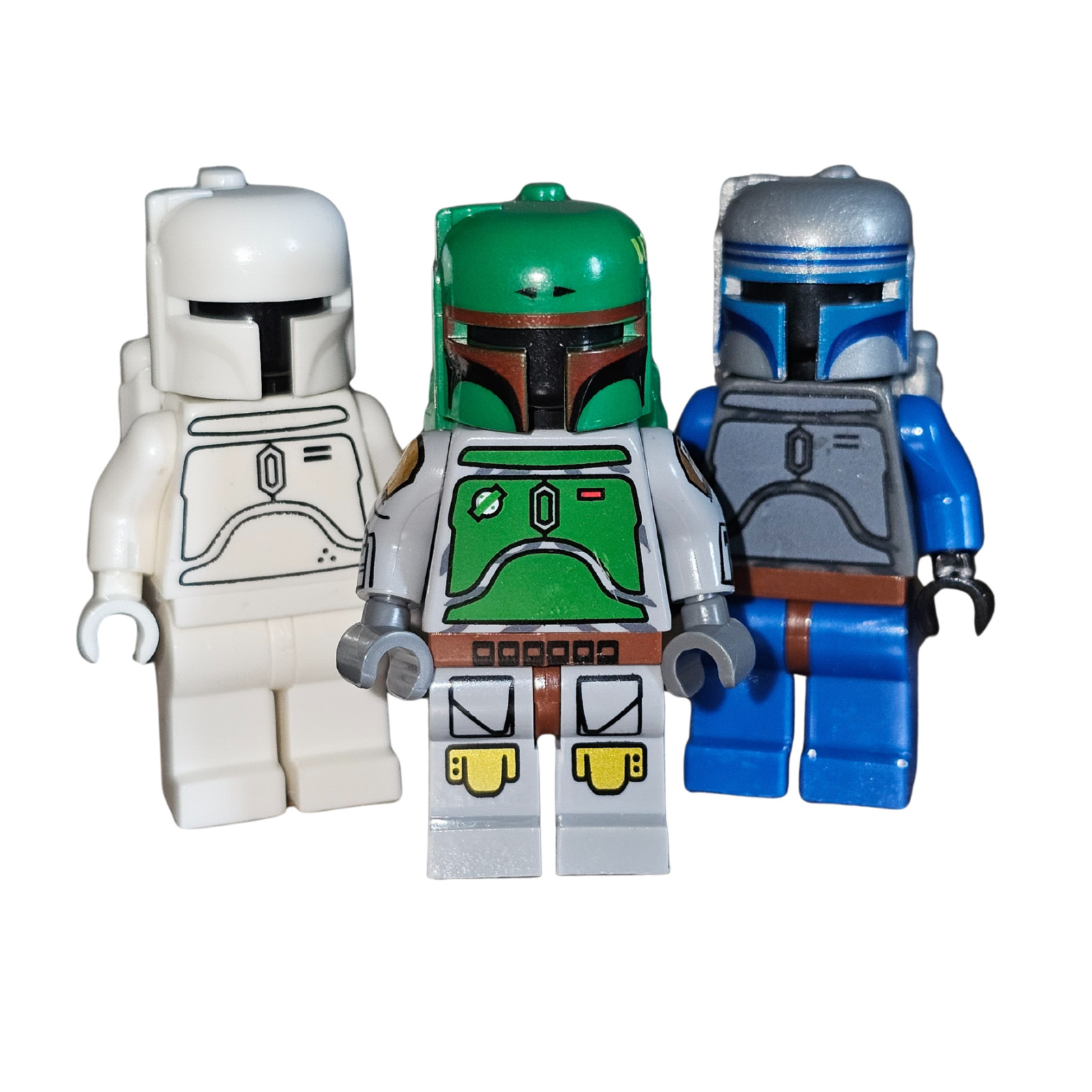 Custom Lego Cloud City Boba Fett, White Boba Fett and OG Jango Fett Minifigures