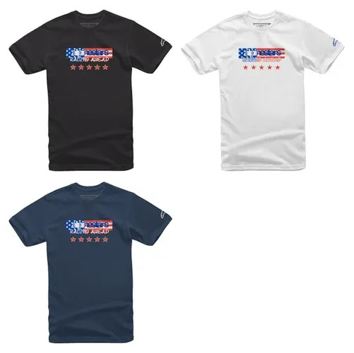 Alpinestars Adult Men USA Again T-Shirt M L XL 2XL Black Blue Red White