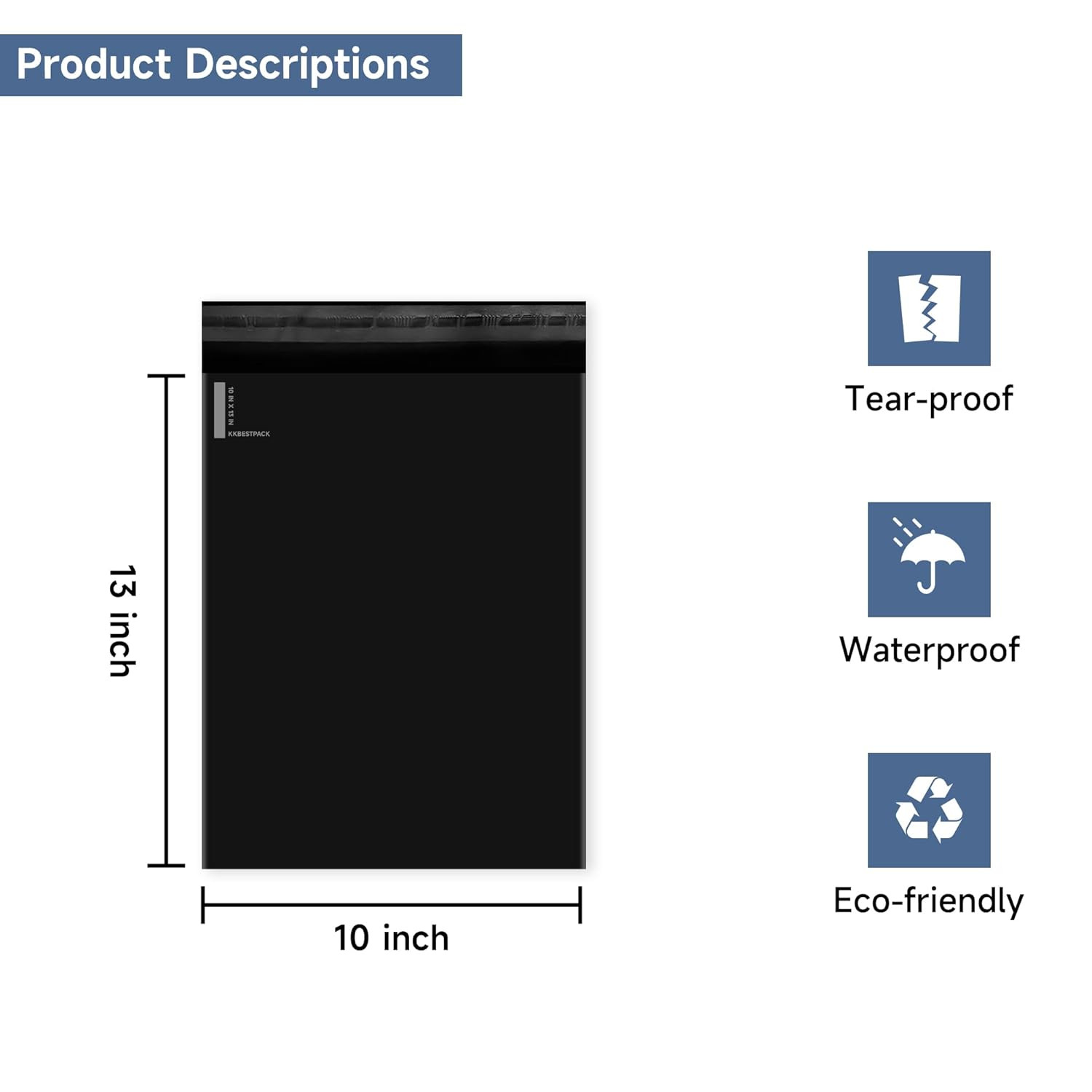 100 Large Poly Mailers 10x13 Shipping Bags for Small Business – Self Sealing ...