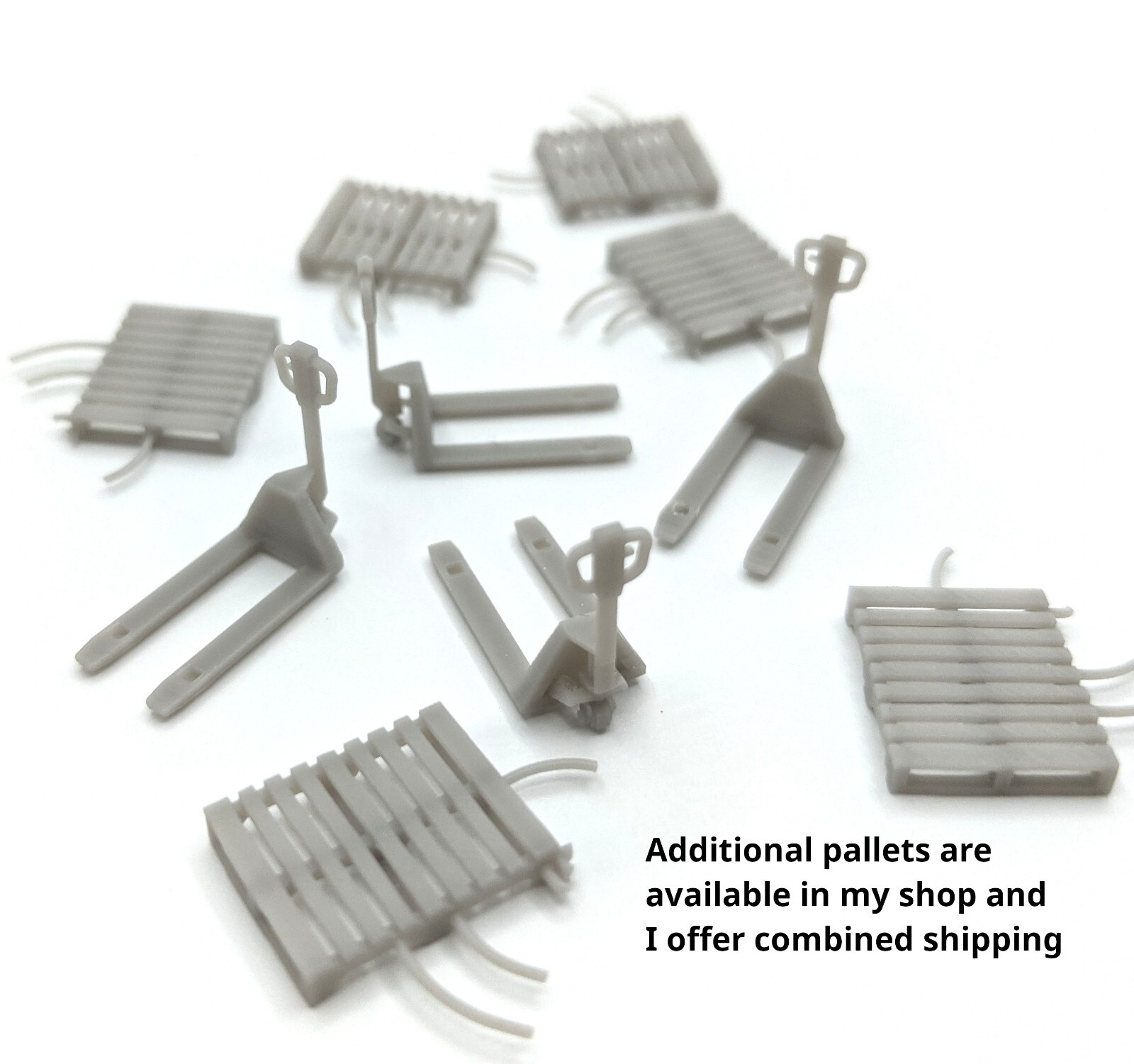 HO Scale Pallet Jacks And Pallets
