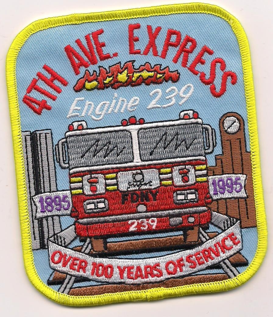 New York City - FDNY Engine-239 "100 Years", NY (4" x 4.75") fire patch