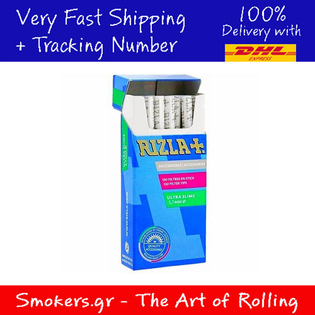 10x 120 Filter Rizla Ultra Slim Tips High Quality Cigarette Filter Tips 5.7mm